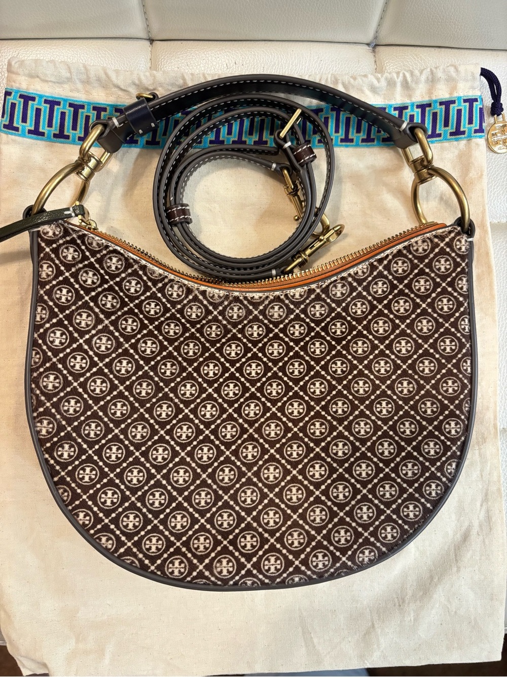 Tory Burch T Monogram Mini Crescent
